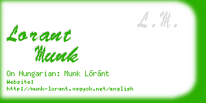 lorant munk business card