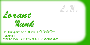 lorant munk business card